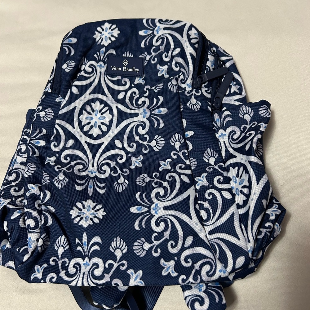 Vera Bradley Blue and White Patterned Small Backpack